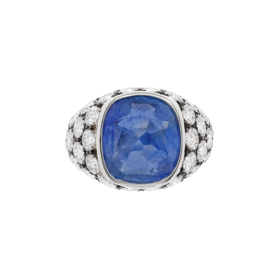 Platinum, 6.61ct Ceylon Sapphire and Diamond 'Dream' Ring