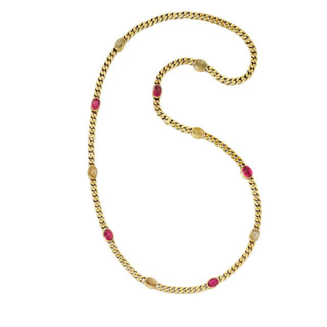 Vintage Gold and Multistone Necklace