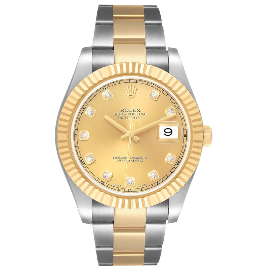 Datejust (Reference 116333). A 41mm yellow gold stainless steel diamond-set