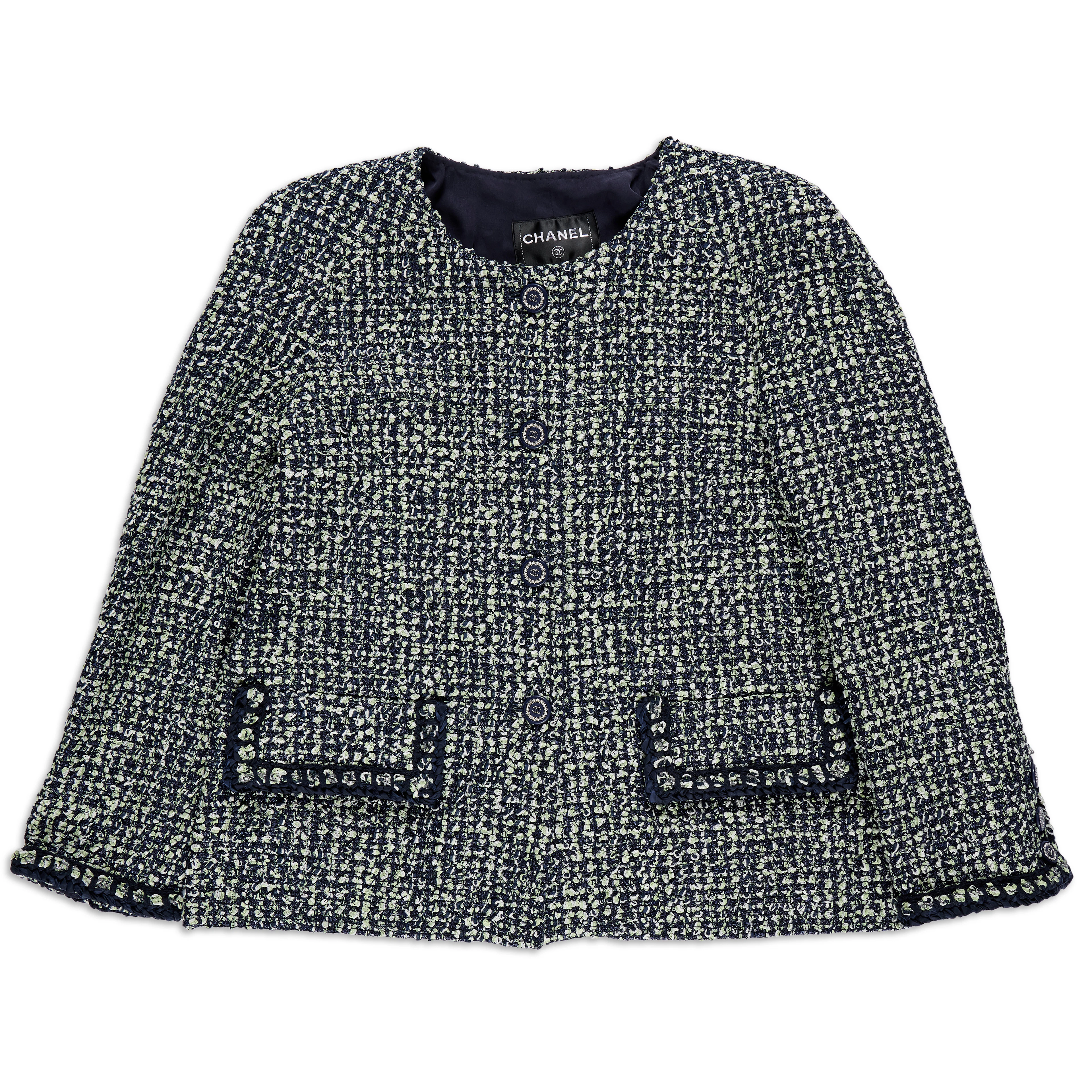 Green, Black and White Tweed Bouclé Jacket, 2019