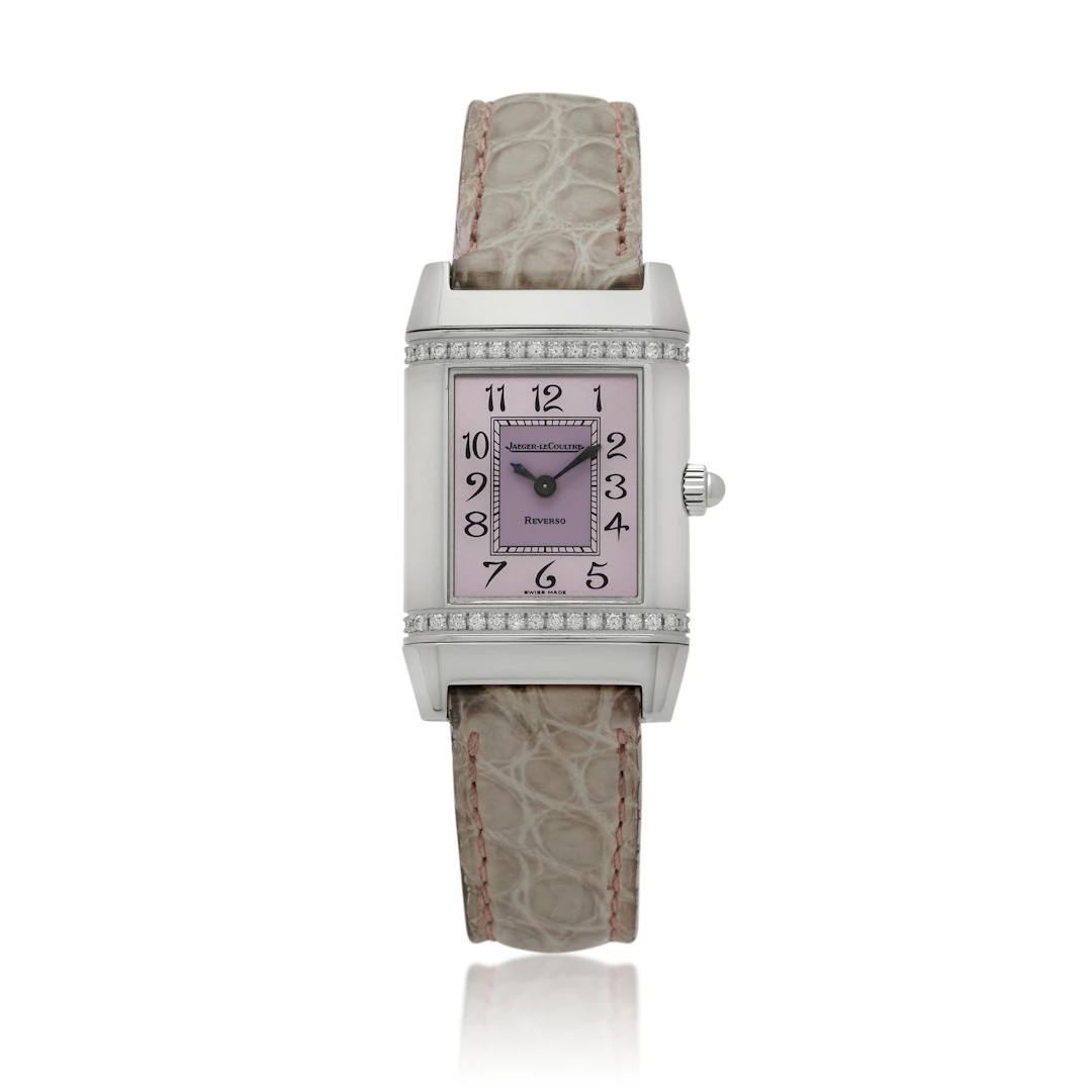 Reverso Florale (Reference 265.8.08). A 33mm stainless steel diamond