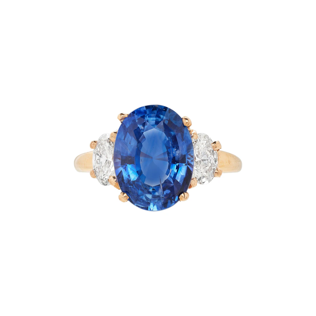 Rose Gold, 5.17ct Ceylon Sapphire and Diamond Ring