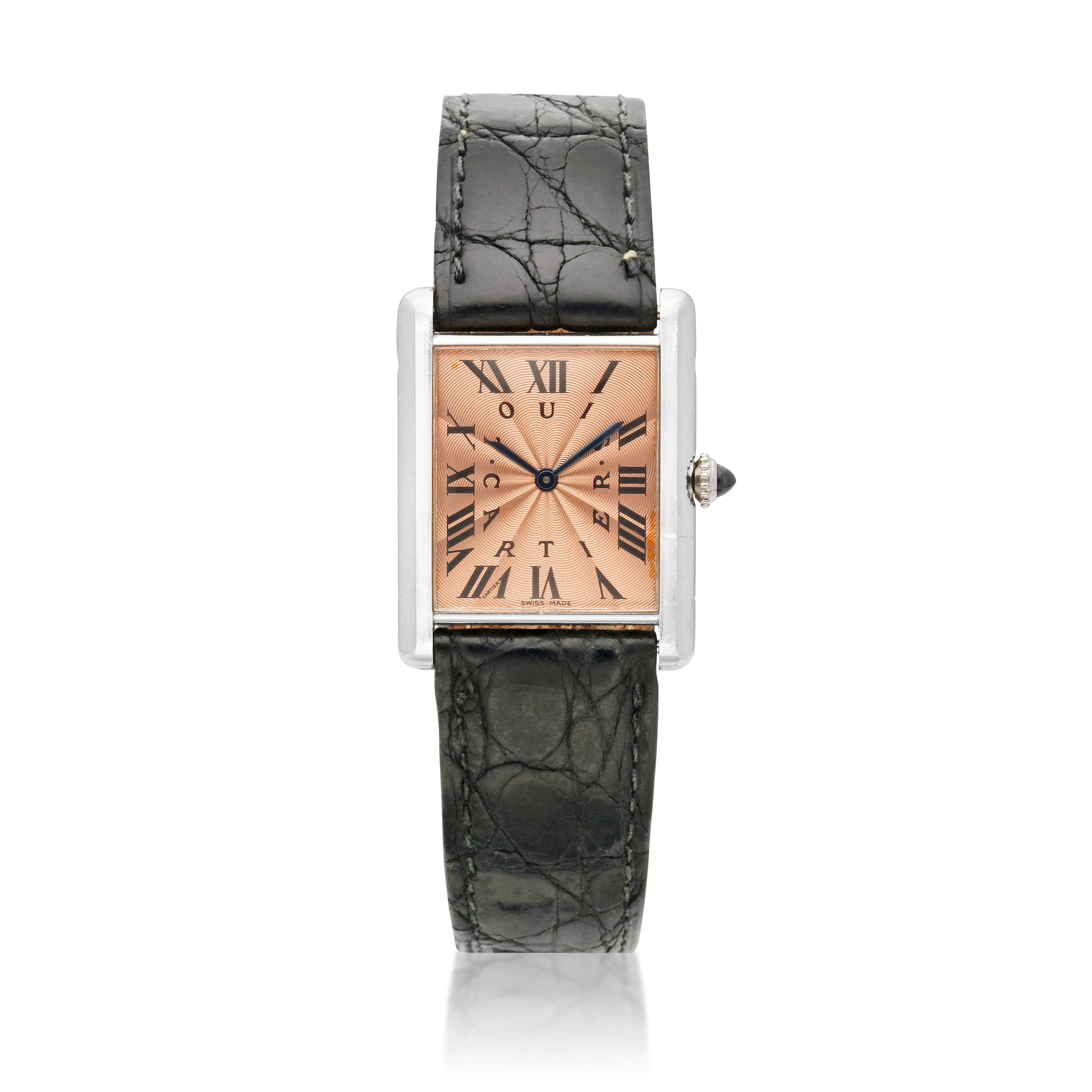 Tank (Reference 1601) A limited edition ultra slim platinum mechanical