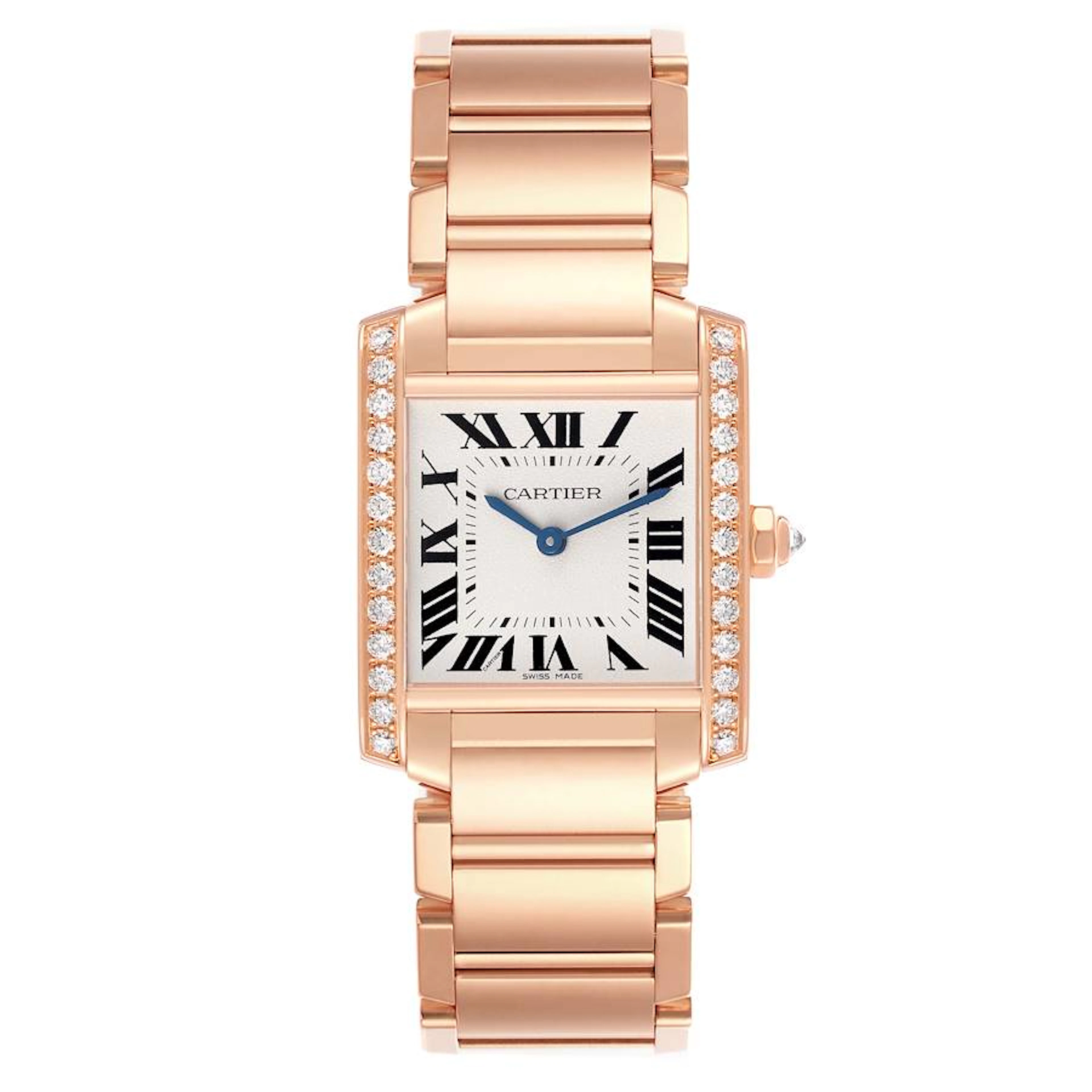 Tank Francaise Medium (Reference WJTA0023). A 30mm rose gold diamond-set
