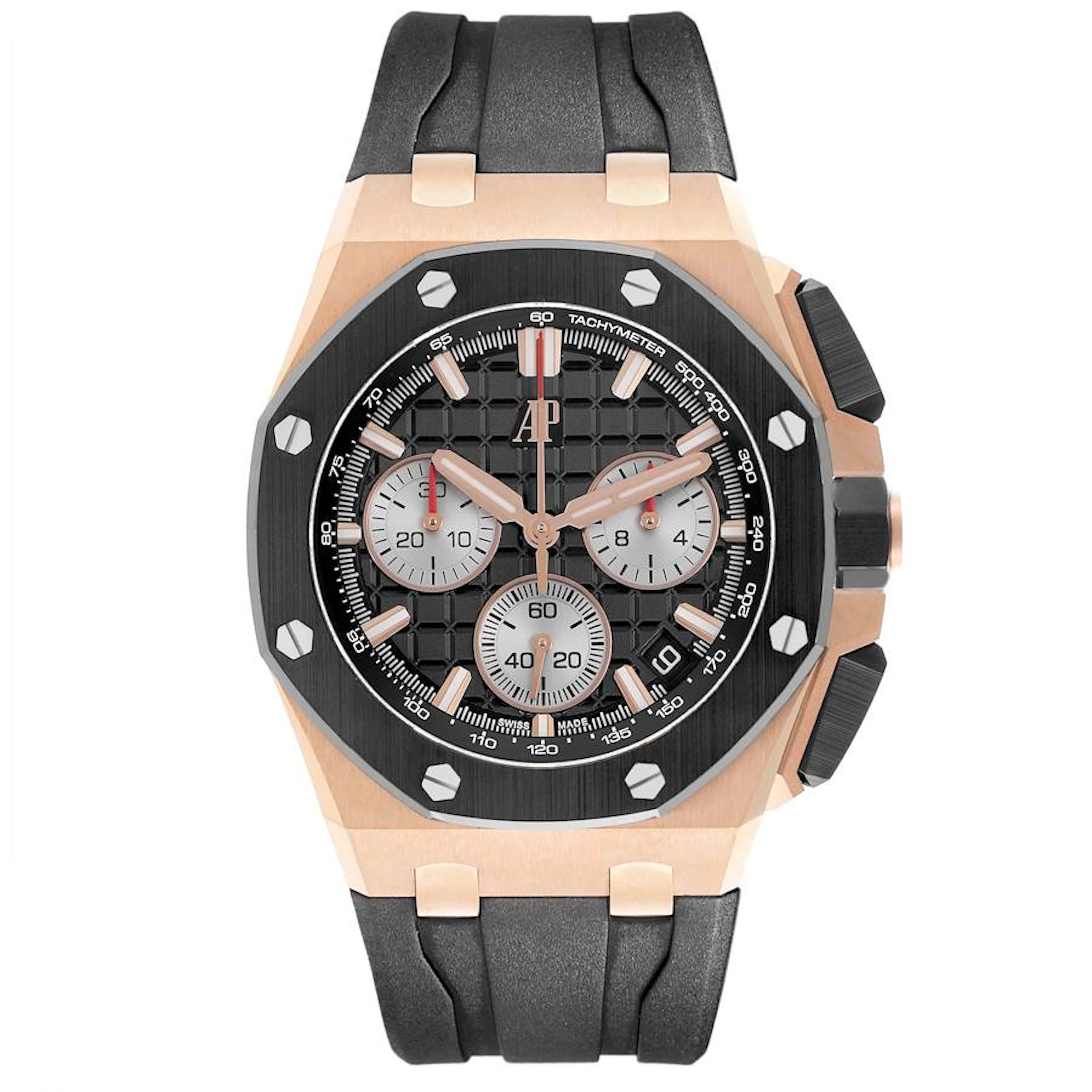 Royal Oak Offshore (Reference 26420RO.OO.A002CA.01). A 44mm rose gold