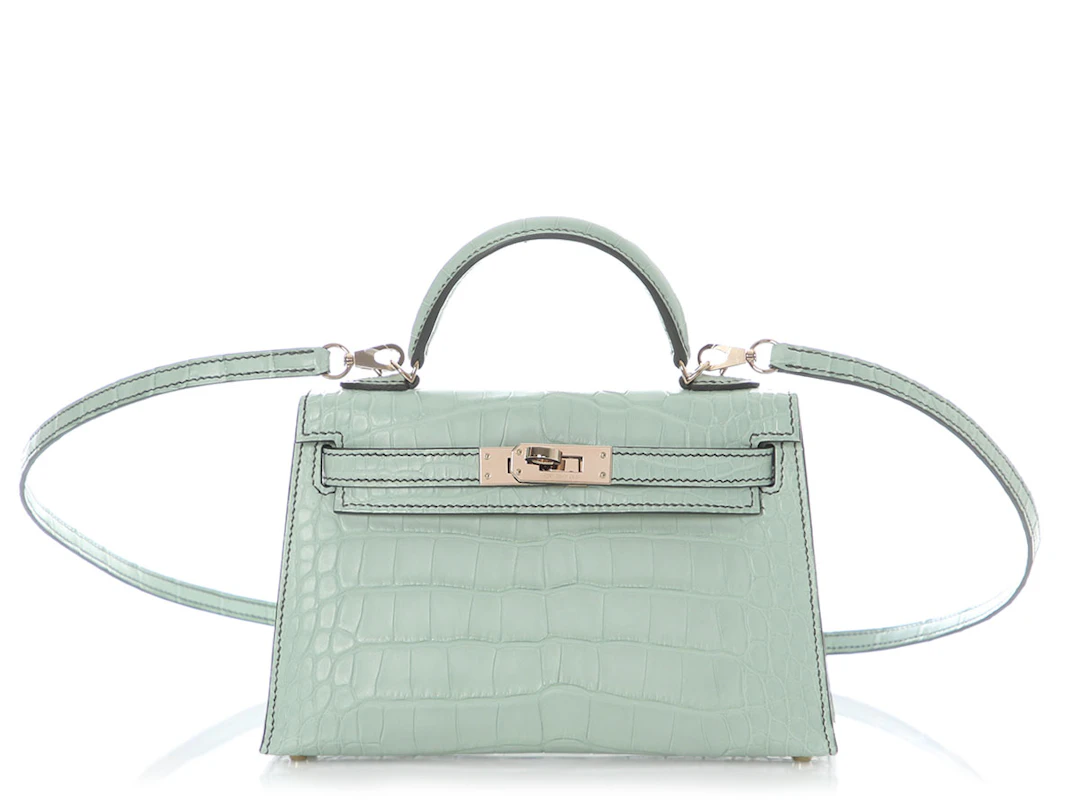Vert d’Eau Matte Mississippiensis Alligator and Nata HSS Sellier Mini