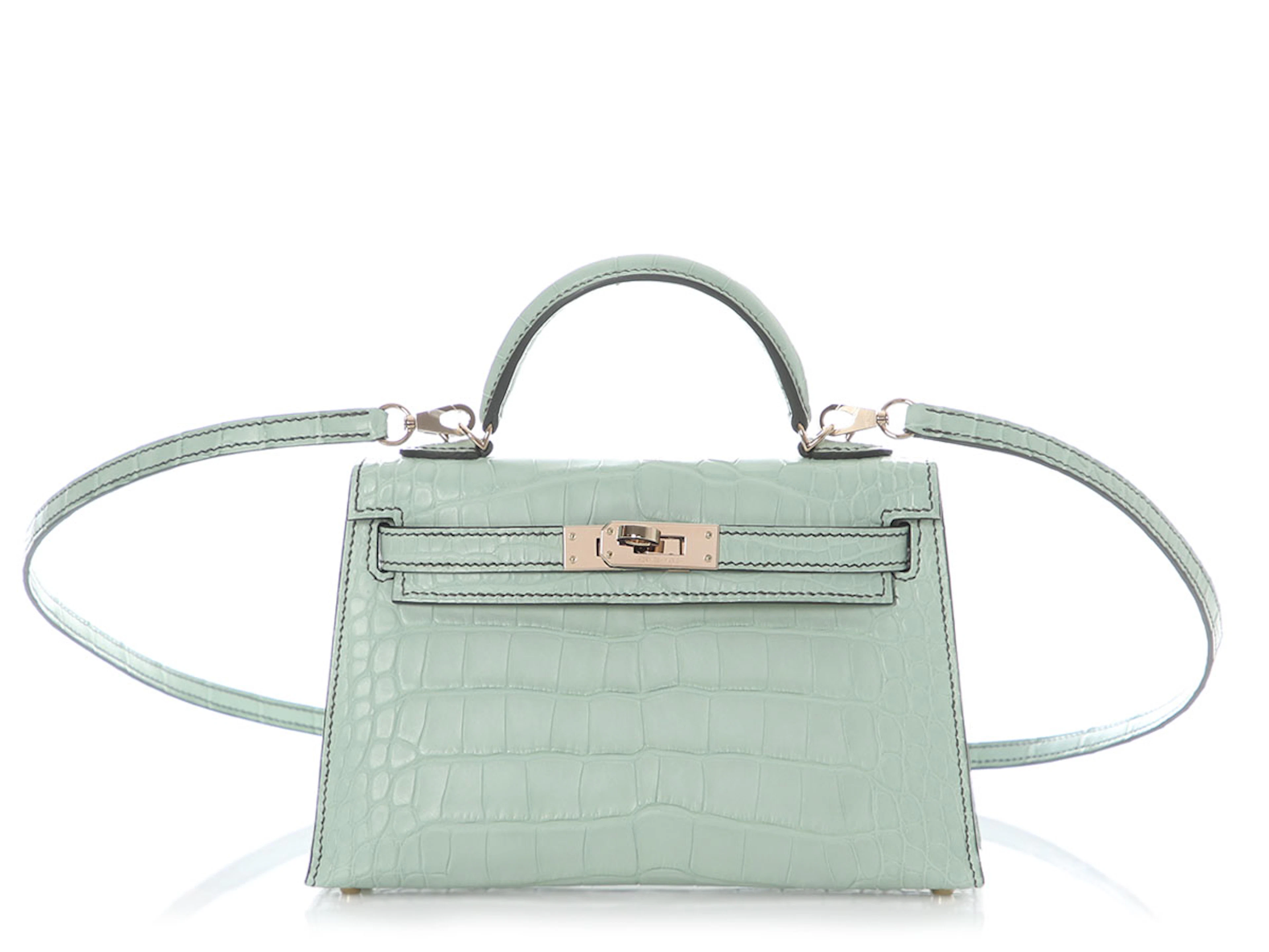 Vert d’Eau Matte Mississippiensis Alligator and Nata HSS Sellier Mini