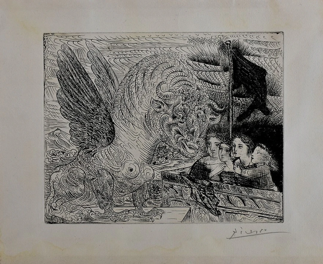Winged Bull Watched by Four Children, from: The Suite Vollard | Taureau