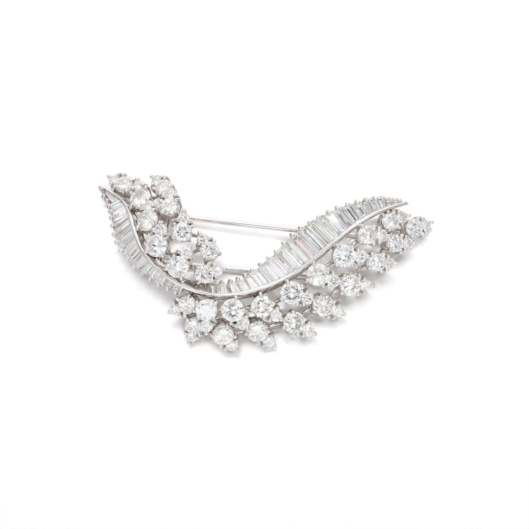 Platinum and Diamond Brooch