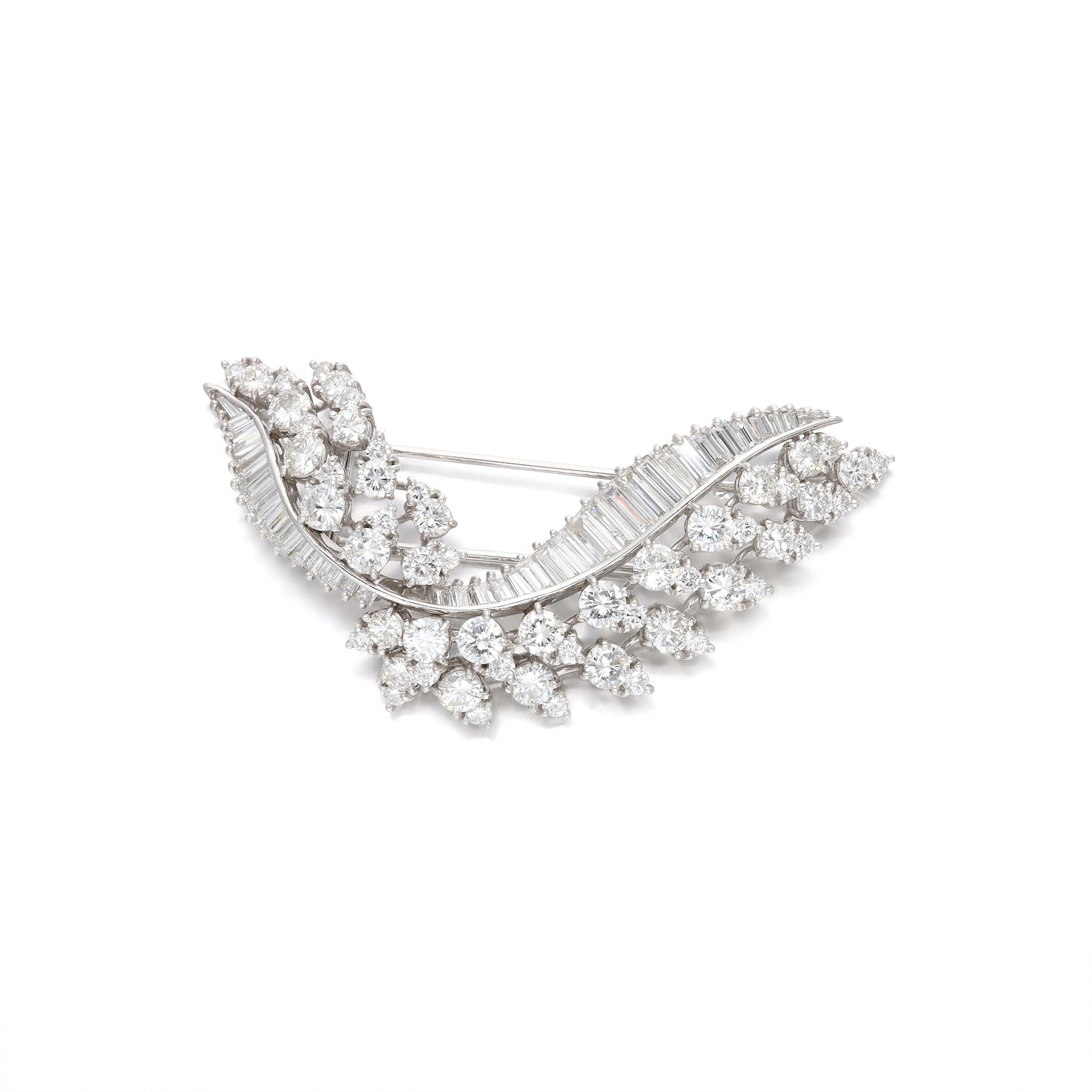 Platinum and Diamond Brooch