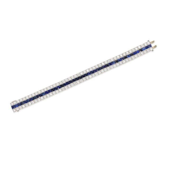 Platinum, Sapphire and Diamond Bracelet