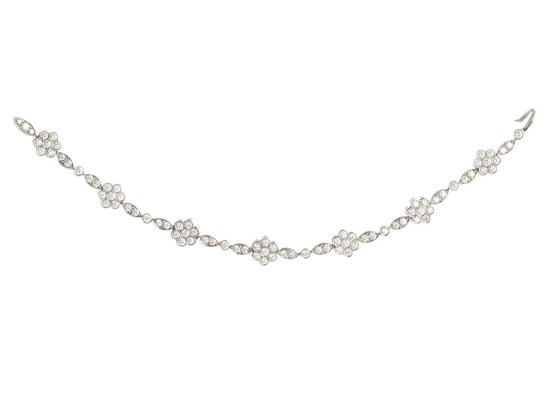 Platinum and Diamond Blossom Bracelet