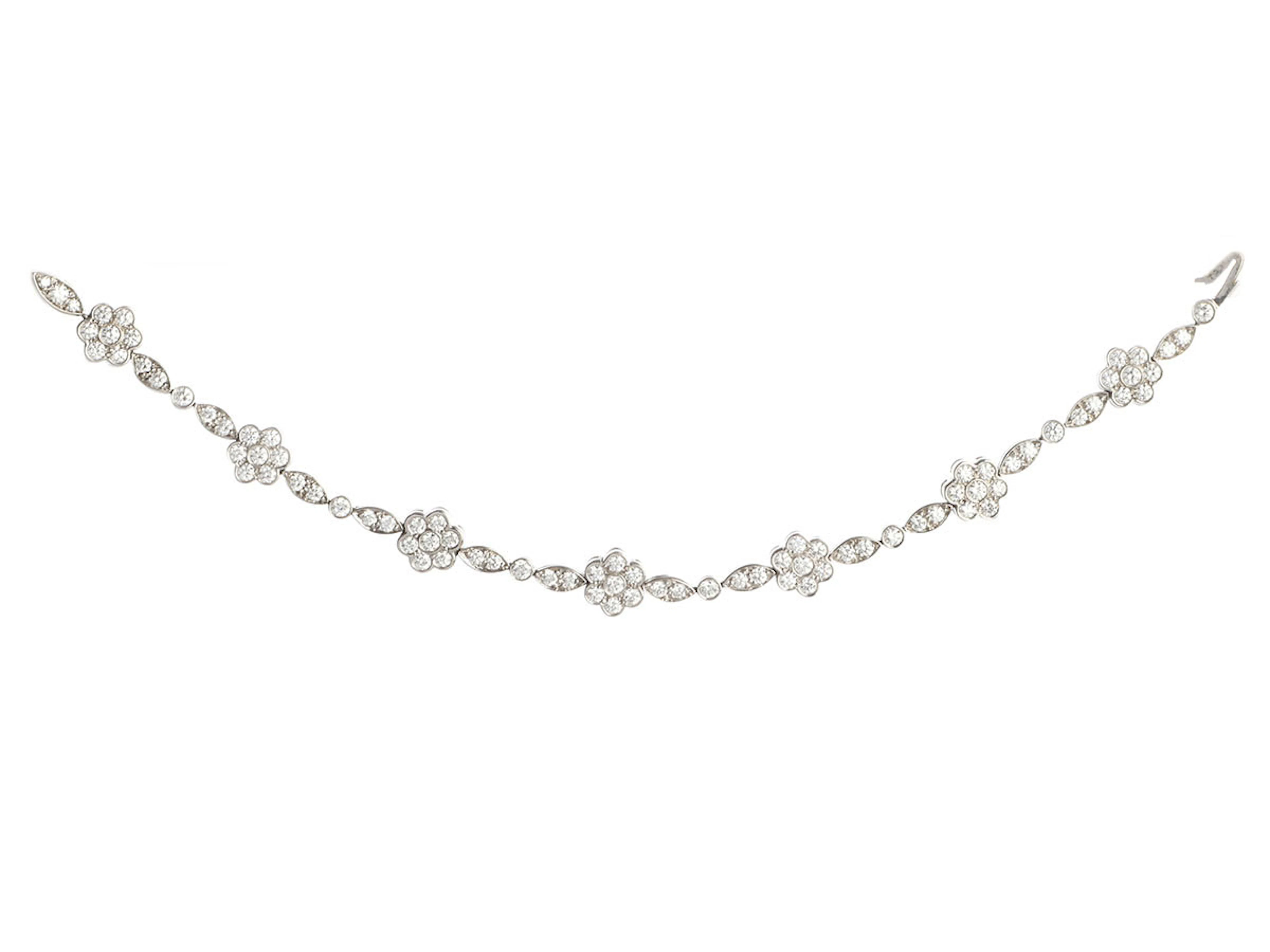 Platinum and Diamond Blossom Bracelet