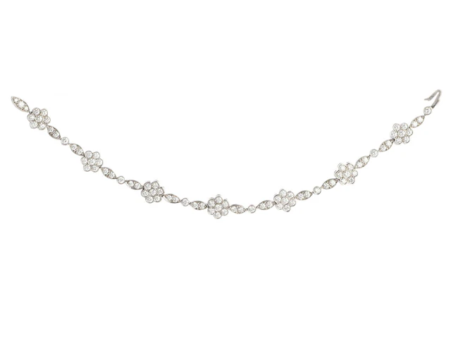 Platinum and Diamond Blossom Bracelet
