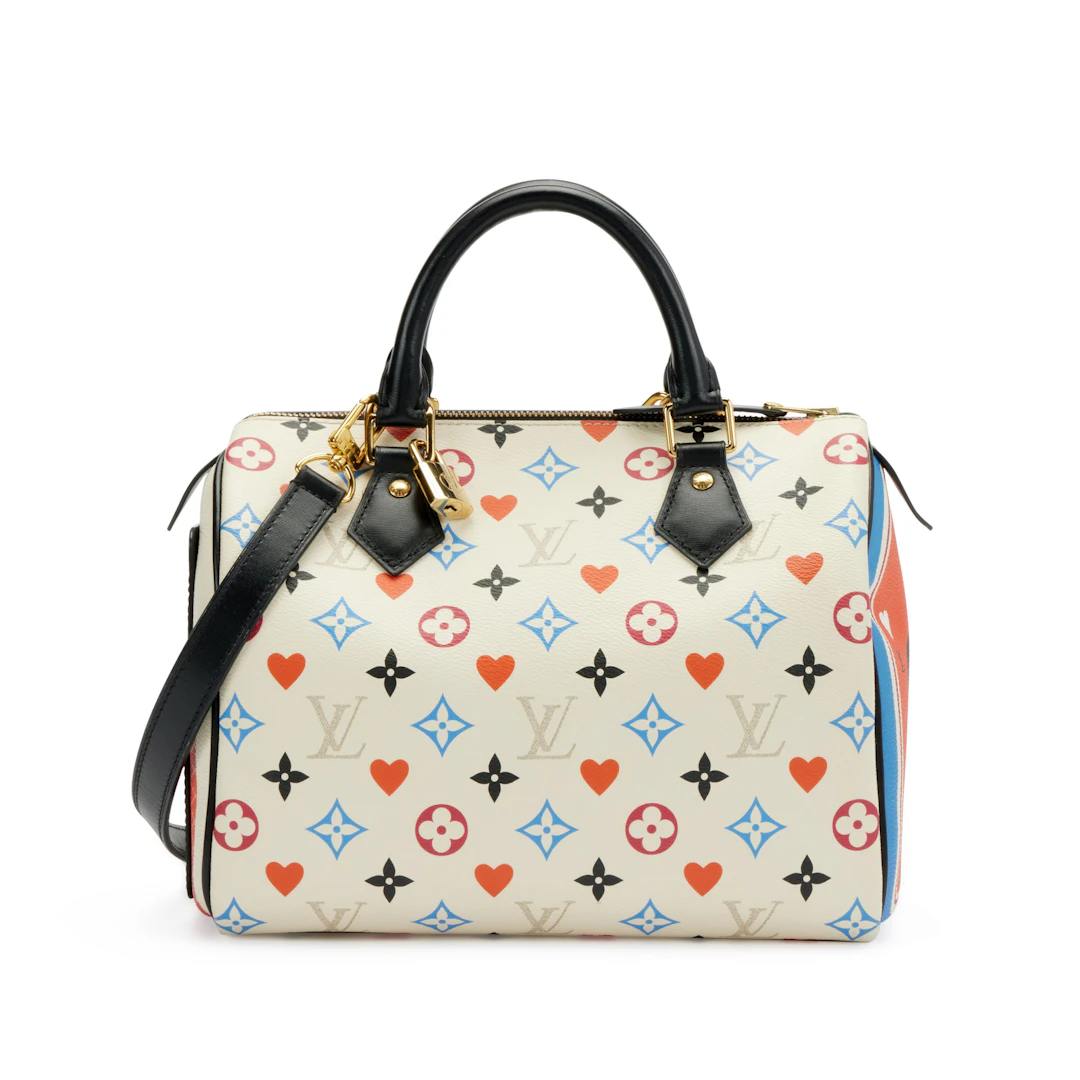 Multicolor Monogram Coated Canvas Game On Speedy Bandoulière 25 Gold