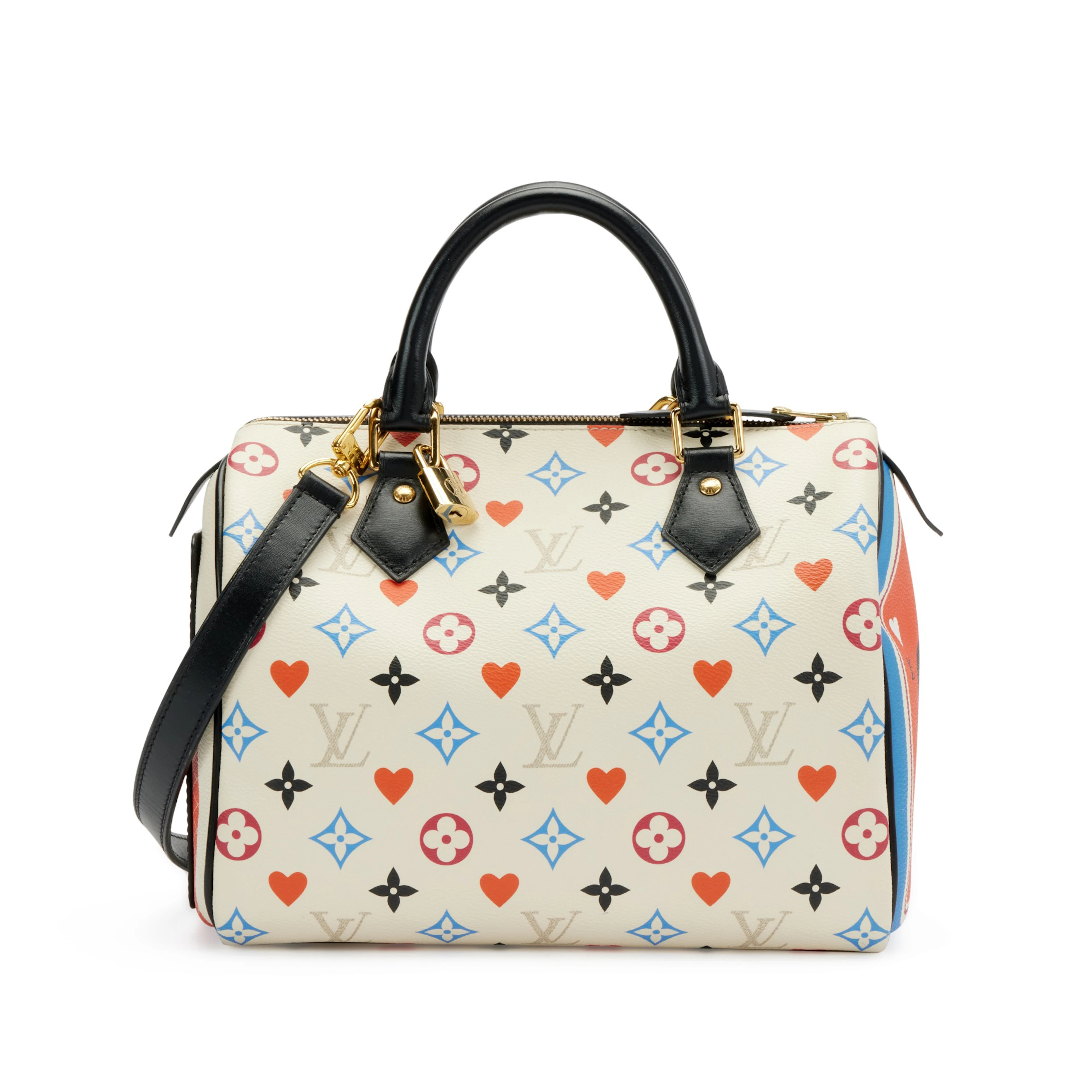 Multicolor Monogram Coated Canvas Game On Speedy Bandoulière 25 Gold