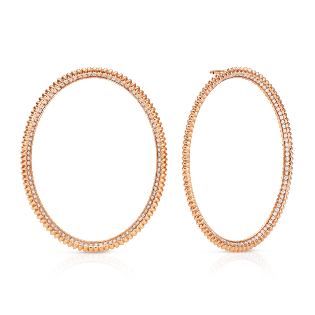 Beaded Diamond Hoop Earrings
