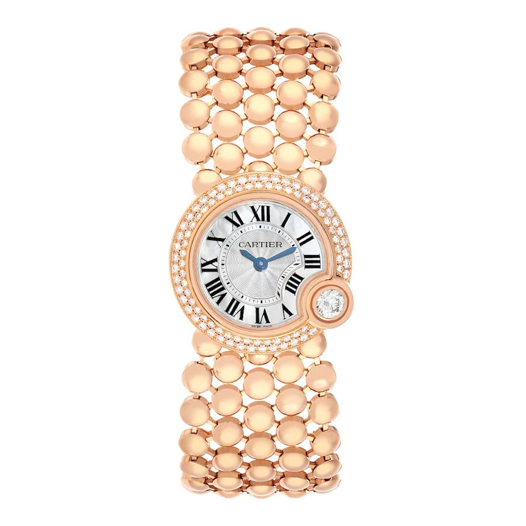 Ballon Blanc (Reference WE902057). A 24mm rose gold diamond-set quartz