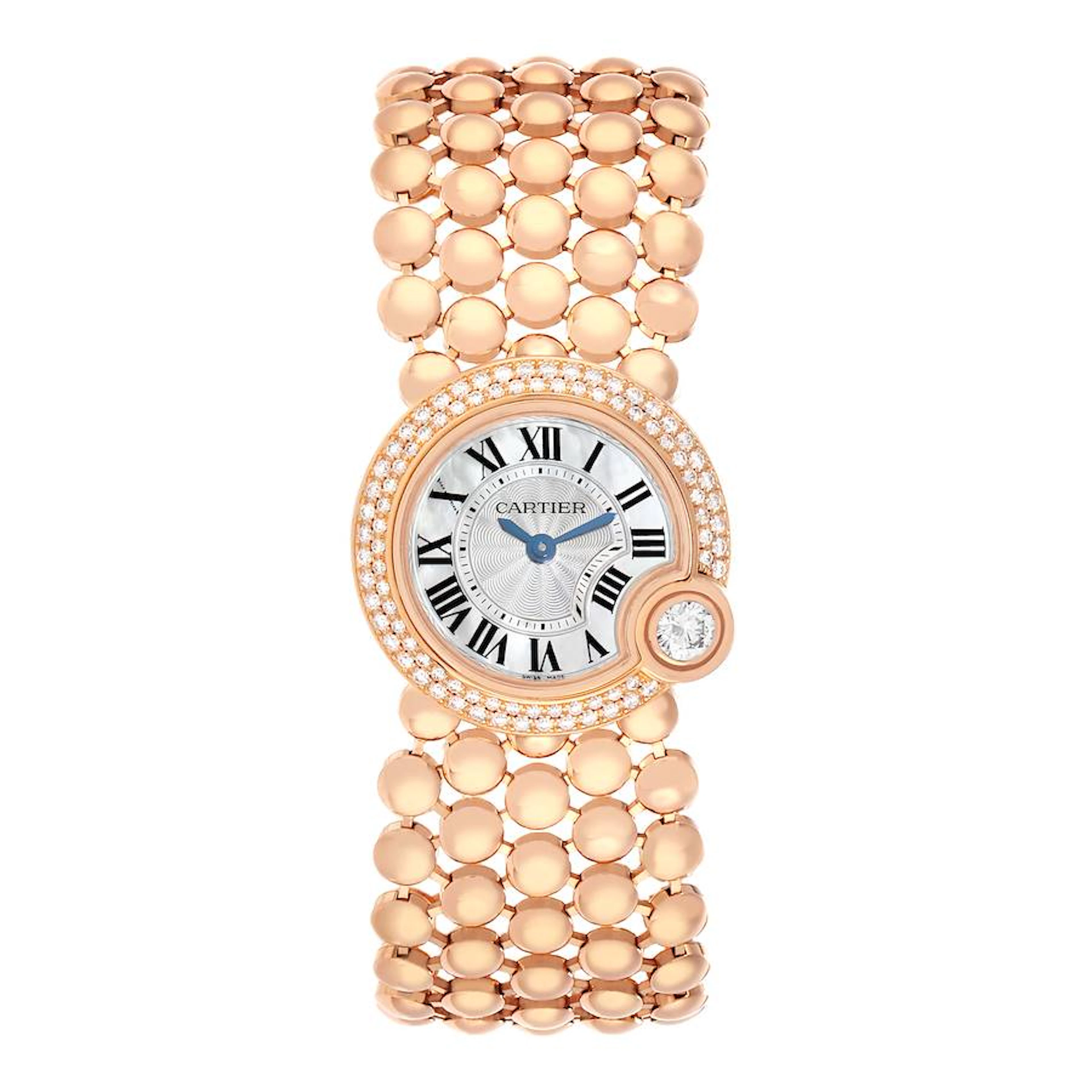 Ballon Blanc (Reference WE902057). A 24mm rose gold diamond-set quartz