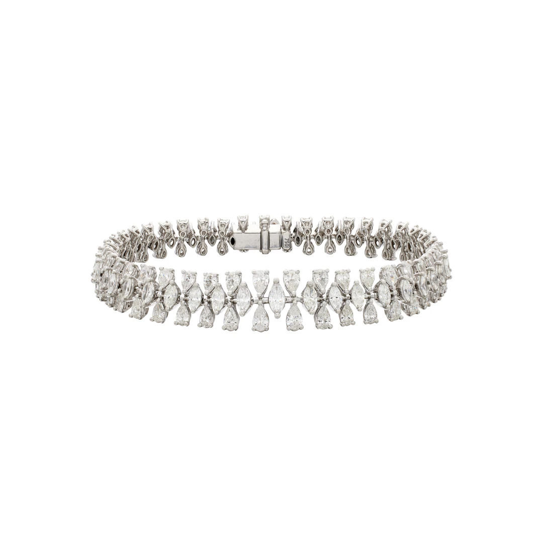 White Gold and 8.25ctw Fancy Cut Diamond Bracelet