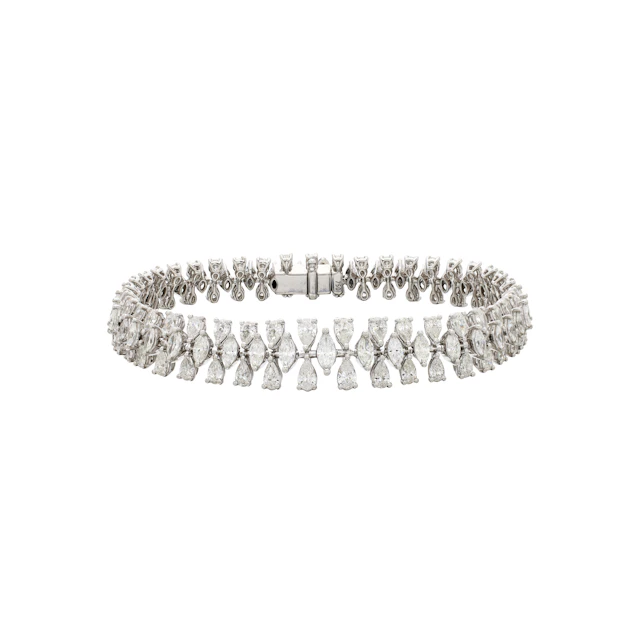 White Gold and 8.25ctw Fancy Cut Diamond Bracelet