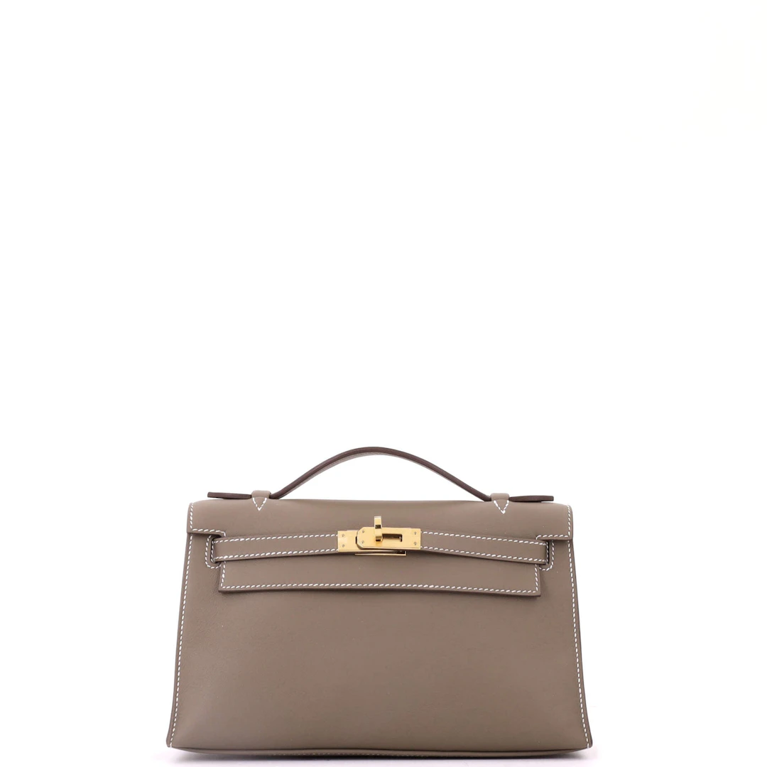 Etoupe Swift Kelly Pochette Gold Hardware, 2026