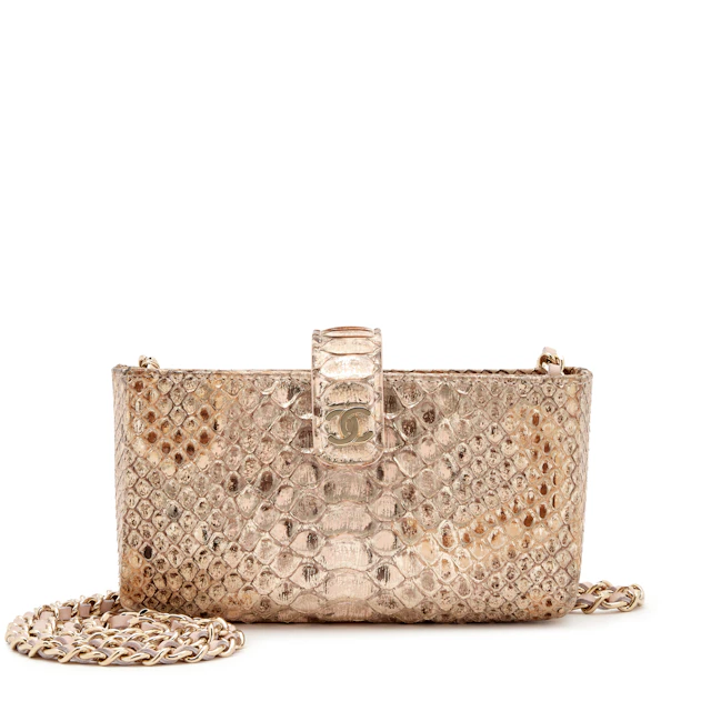 Pink Python Mini Phone Holder Clutch Gold Hardware, 2015-2016