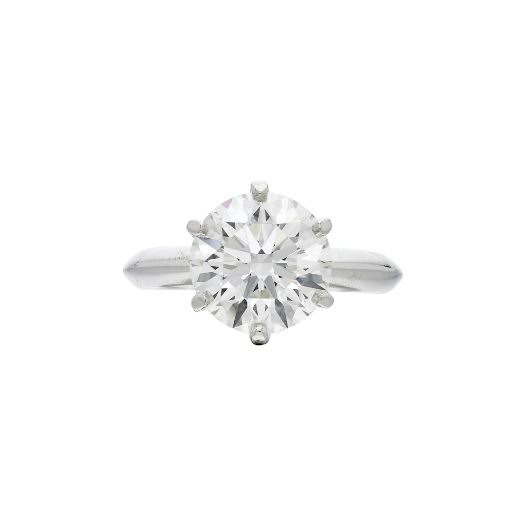 Platinum and 3.03ct Round Brilliant Cut Diamond Engagement Ring