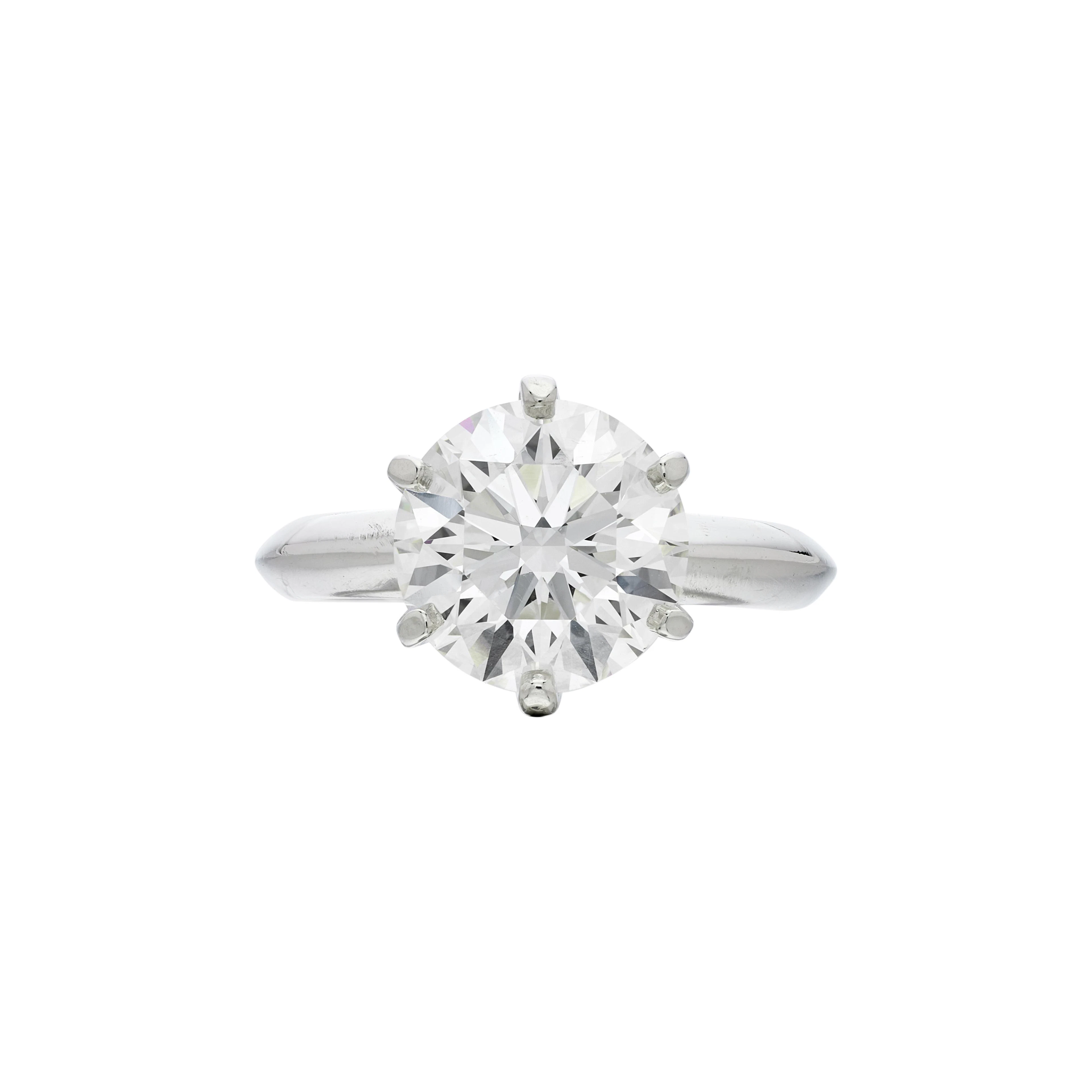 Platinum and 3.03ct Round Brilliant Cut Diamond Engagement Ring