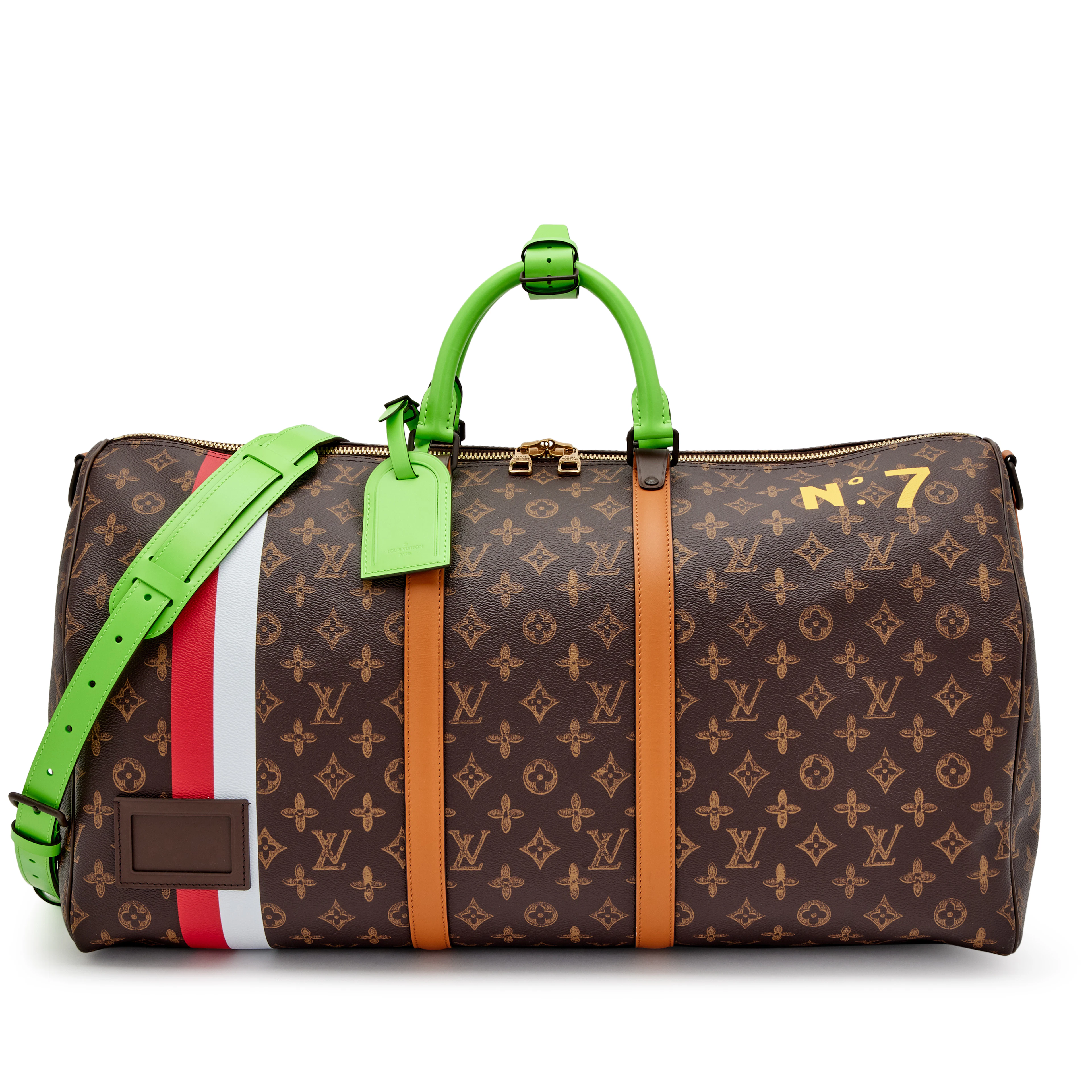 Virgil Abloh Multicolor Monogram L'Oeil Coated Canvas Keepall 55 Bandoulière