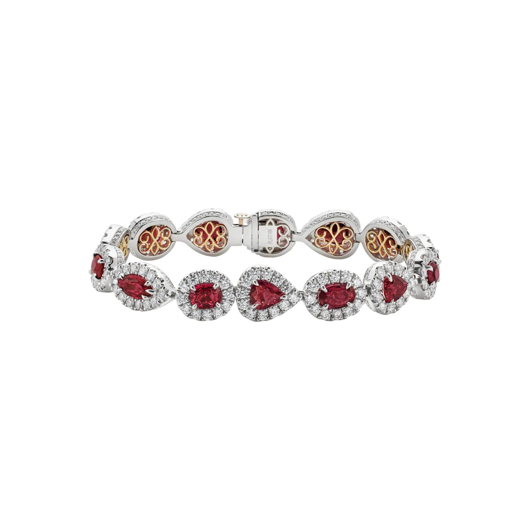 Platinum, Gold, 15.86ctw Ruby and Diamond Bracelet