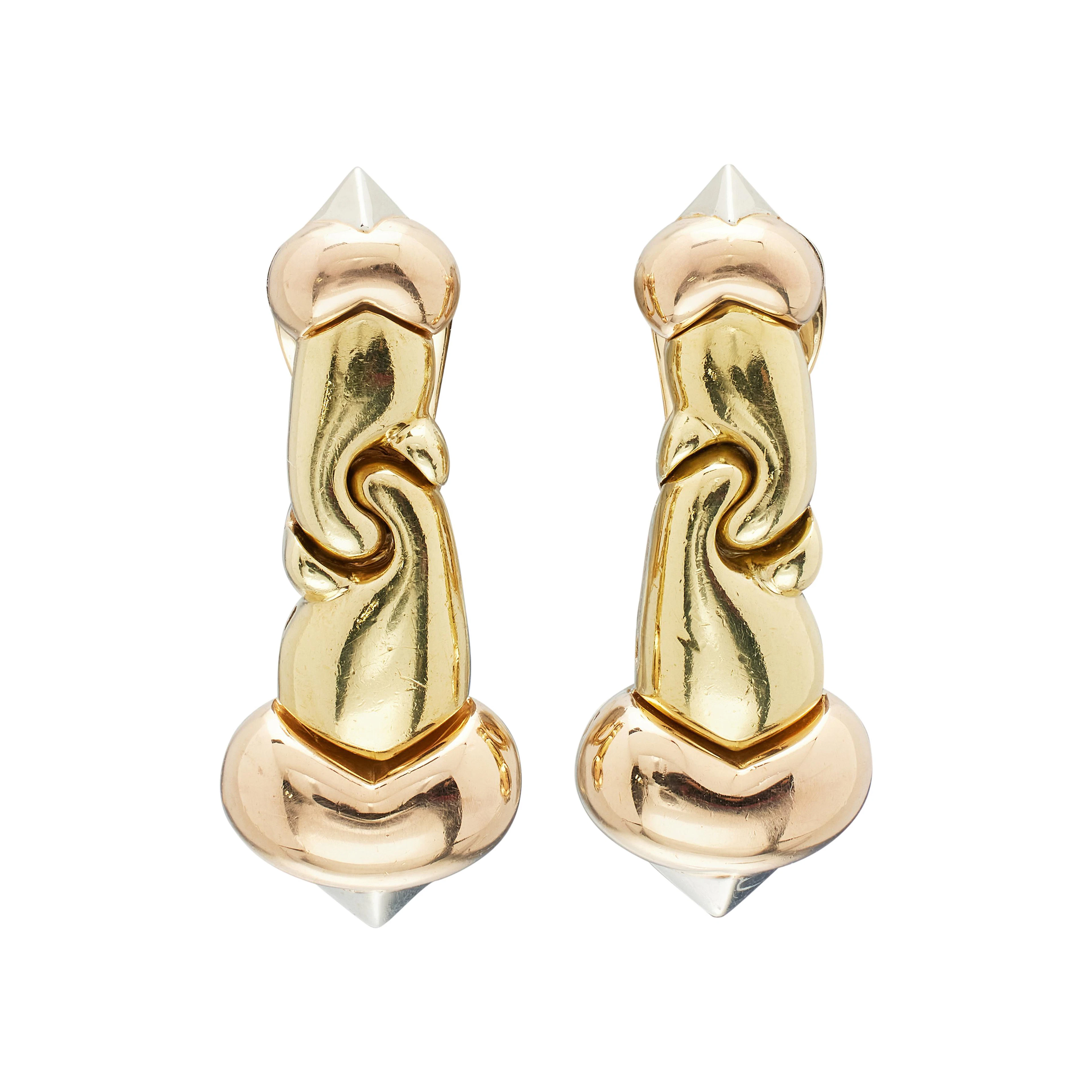 Gold, White Gold and Rose Gold Earclips