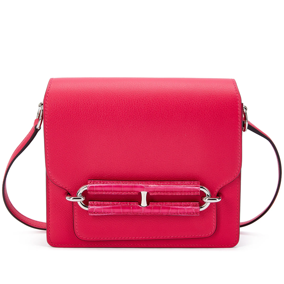 Rose Mexico Evercolor and Alligator Touch Mini Roulis 18 Palladium