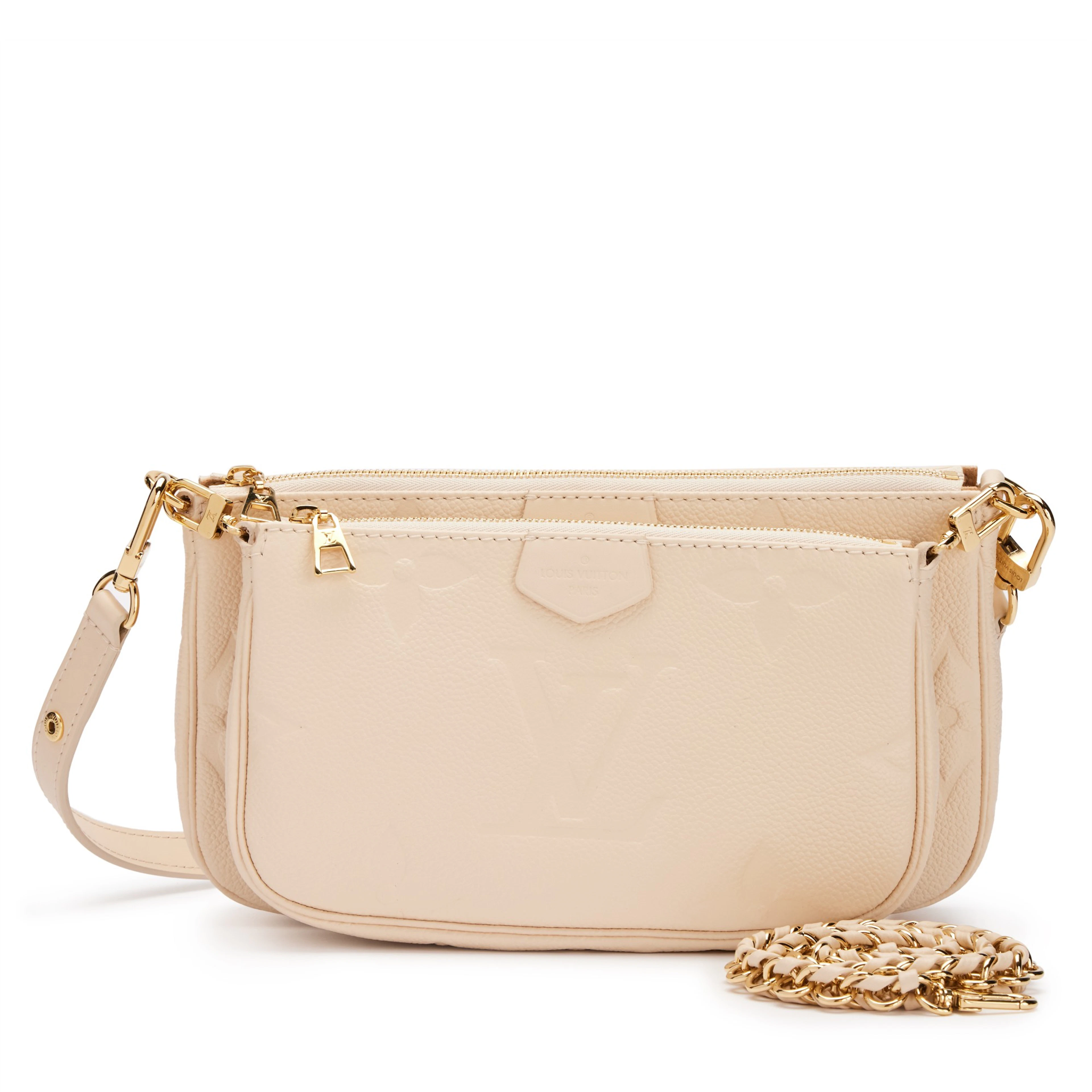 Cream Giant Monogram Empreinte Multi Pochette Accessoires Gold Hardware, 2021