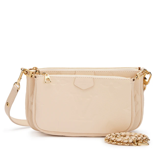 Cream Giant Monogram Empreinte Multi Pochette Accessoires Gold Hardware, 2021