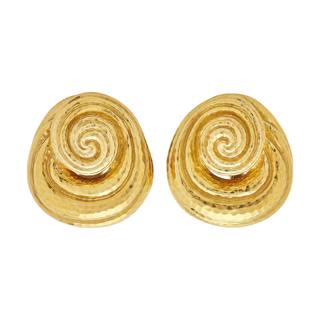 Gold Swirl Earclips
