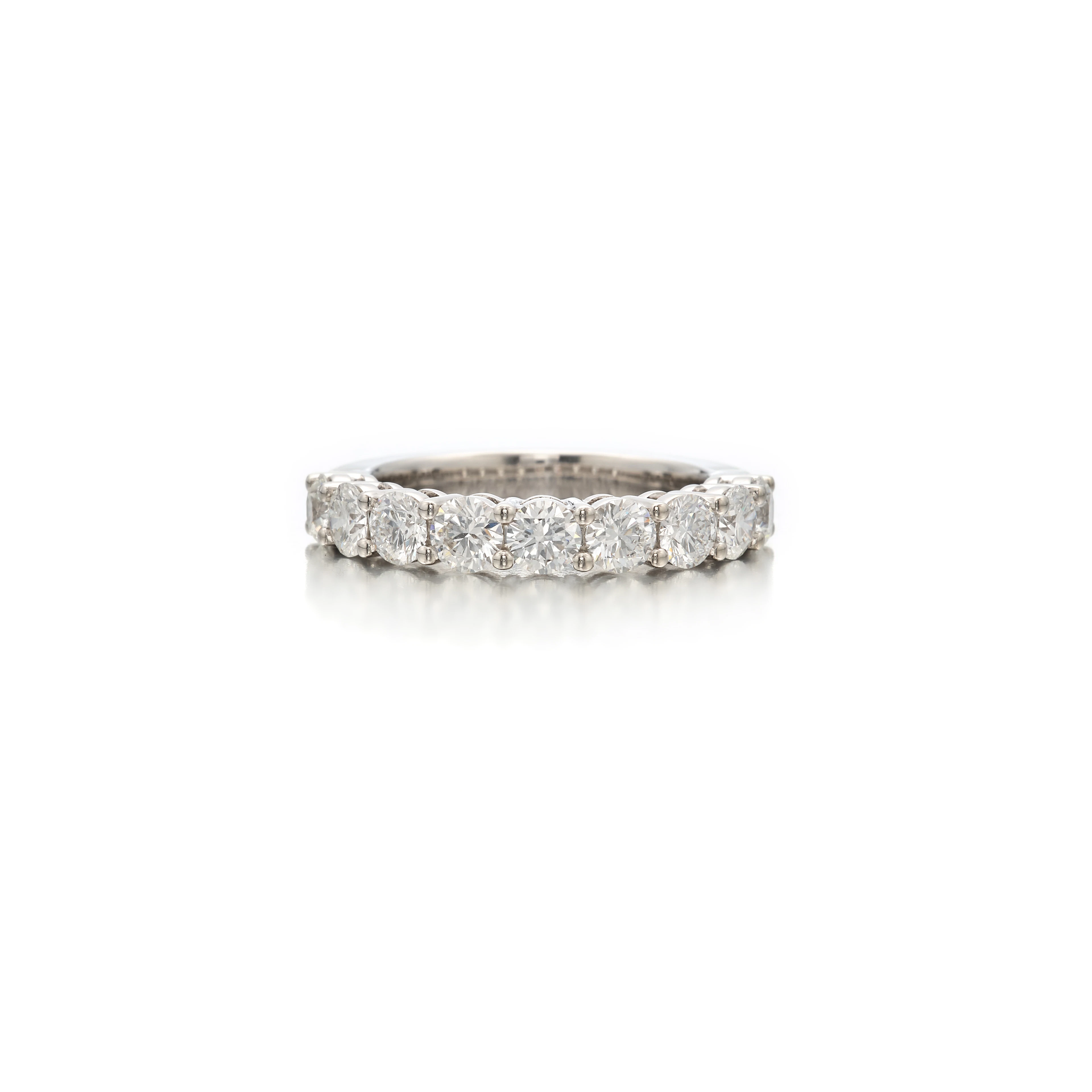 White Gold and 1.50ctw Round Brilliant Cut Diamond Half Eternity Band Ring