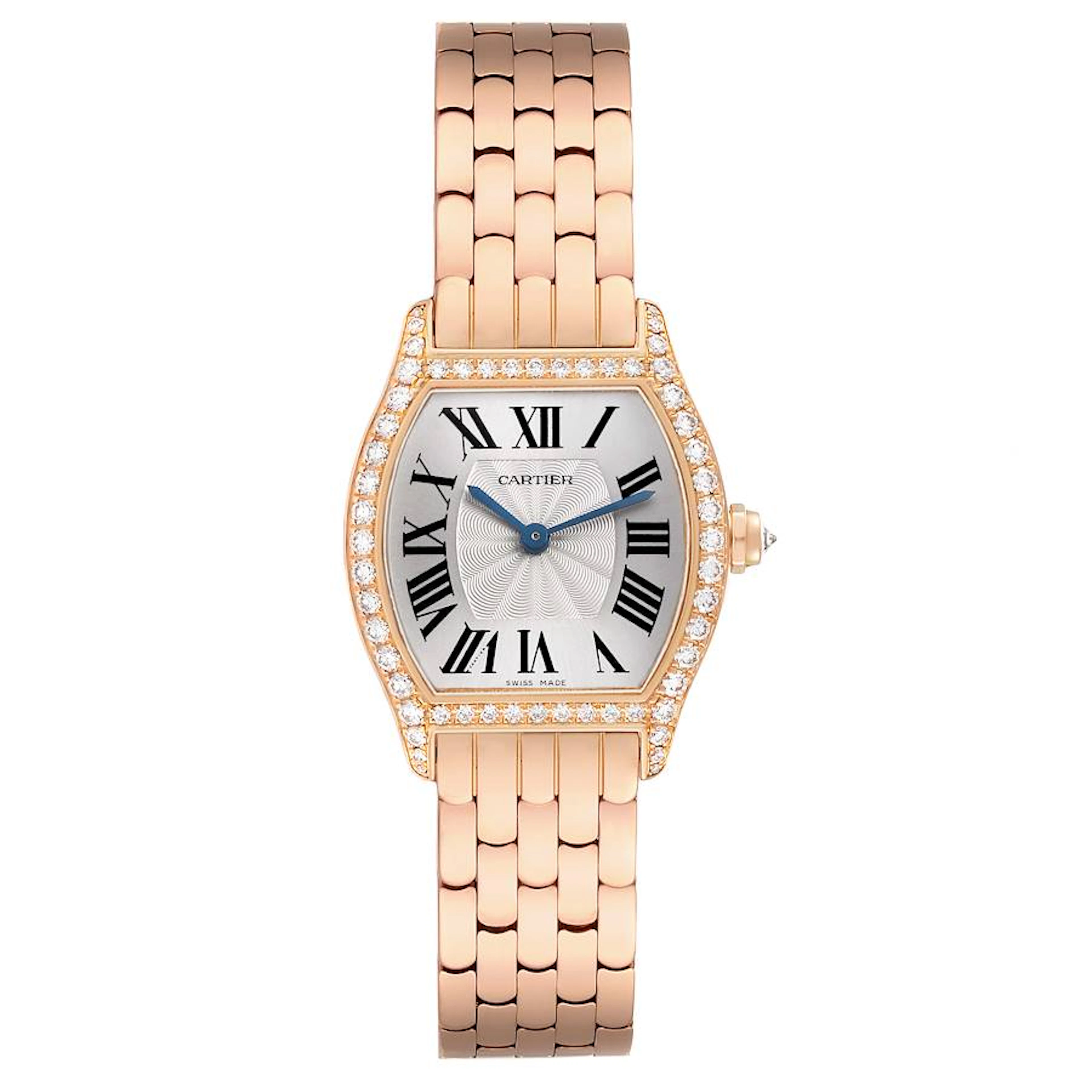 Tortue (Reference WA501010). A 30mm rose gold diamond-set manual wind