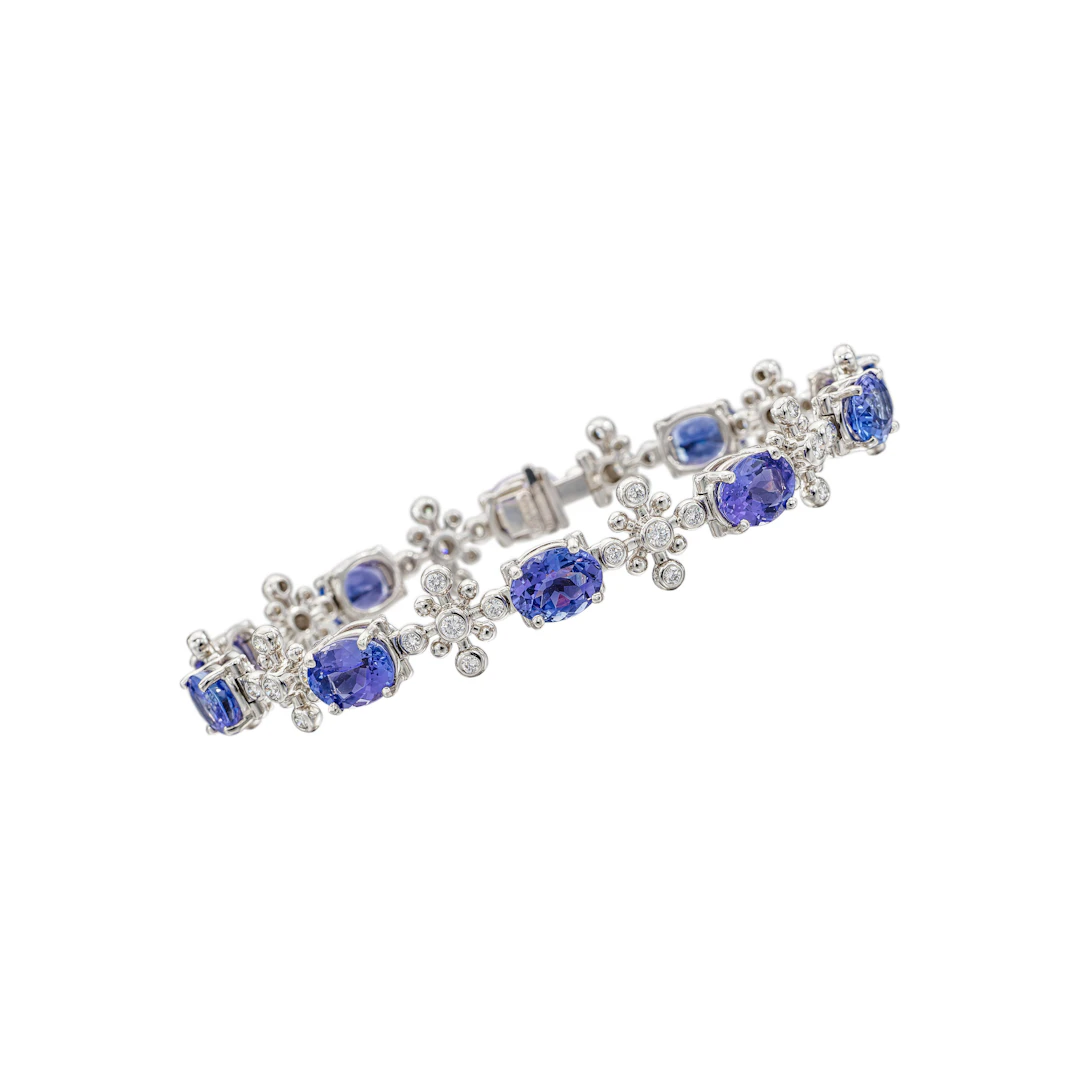 Platinum, Tanzanite and Diamond "Snowflake" Bracelet
