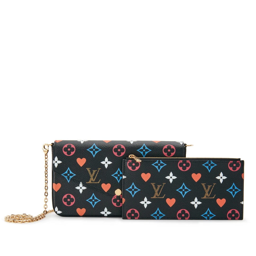 Black Multicolor Monogram Coated Canvas Game On Félicie Pochette Gold