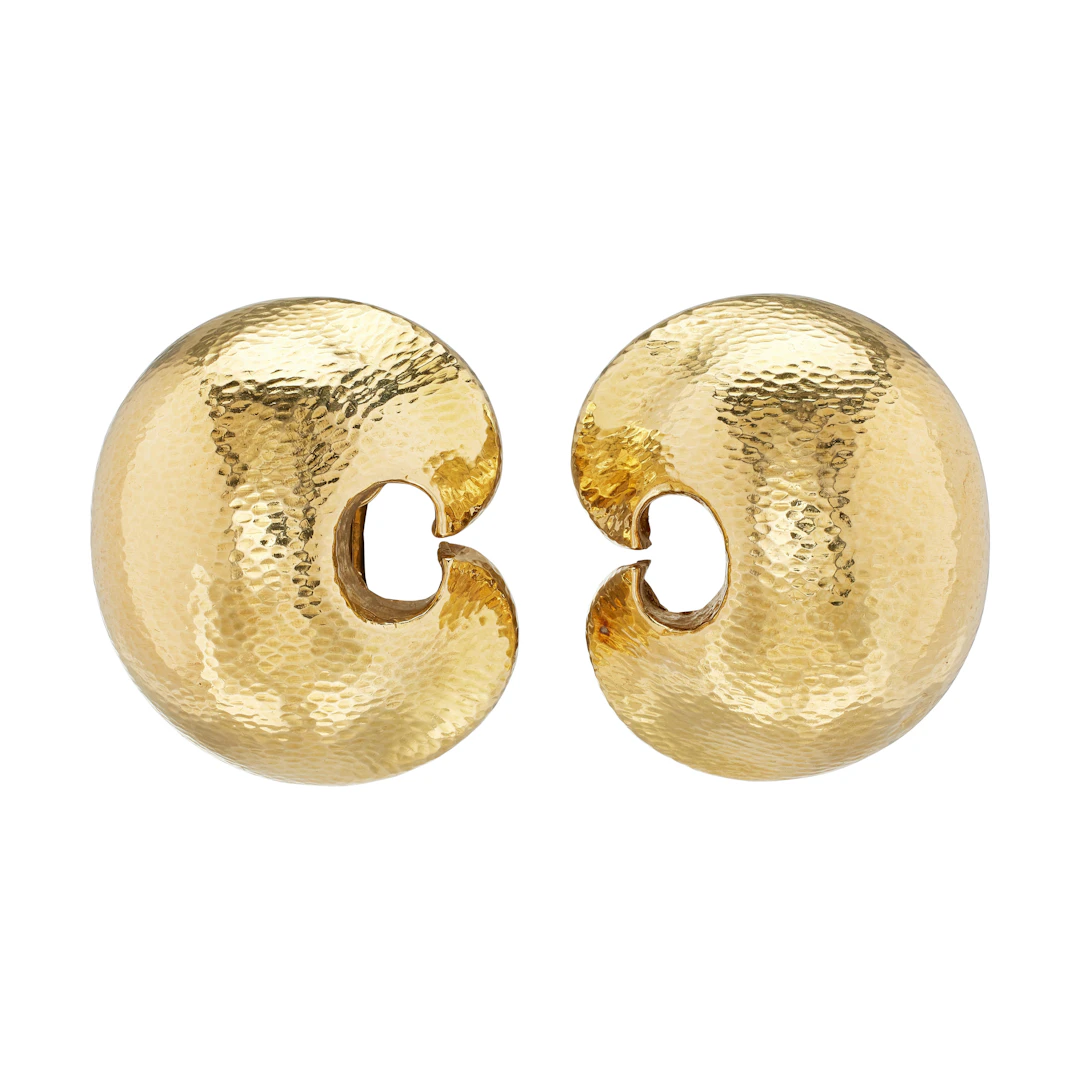 Gold Crescent Earrings