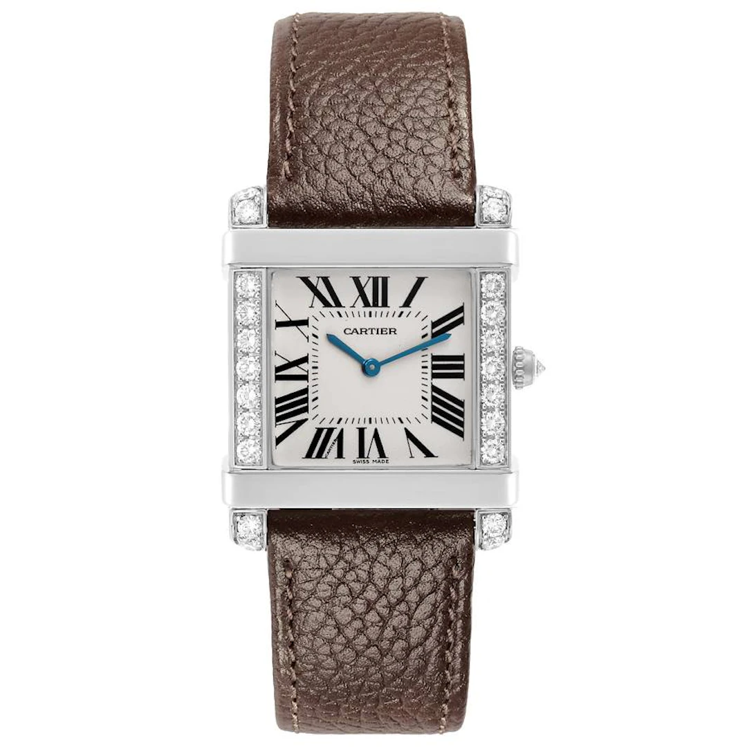 Tank Chinoise (Reference WE300251). A 37mm platinum diamond set manual
