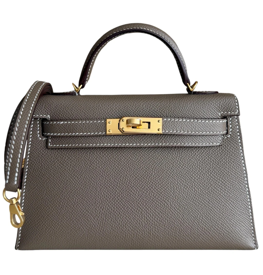 Etoupe Epsom Mini Kelly 20 II Gold Hardware, 2021