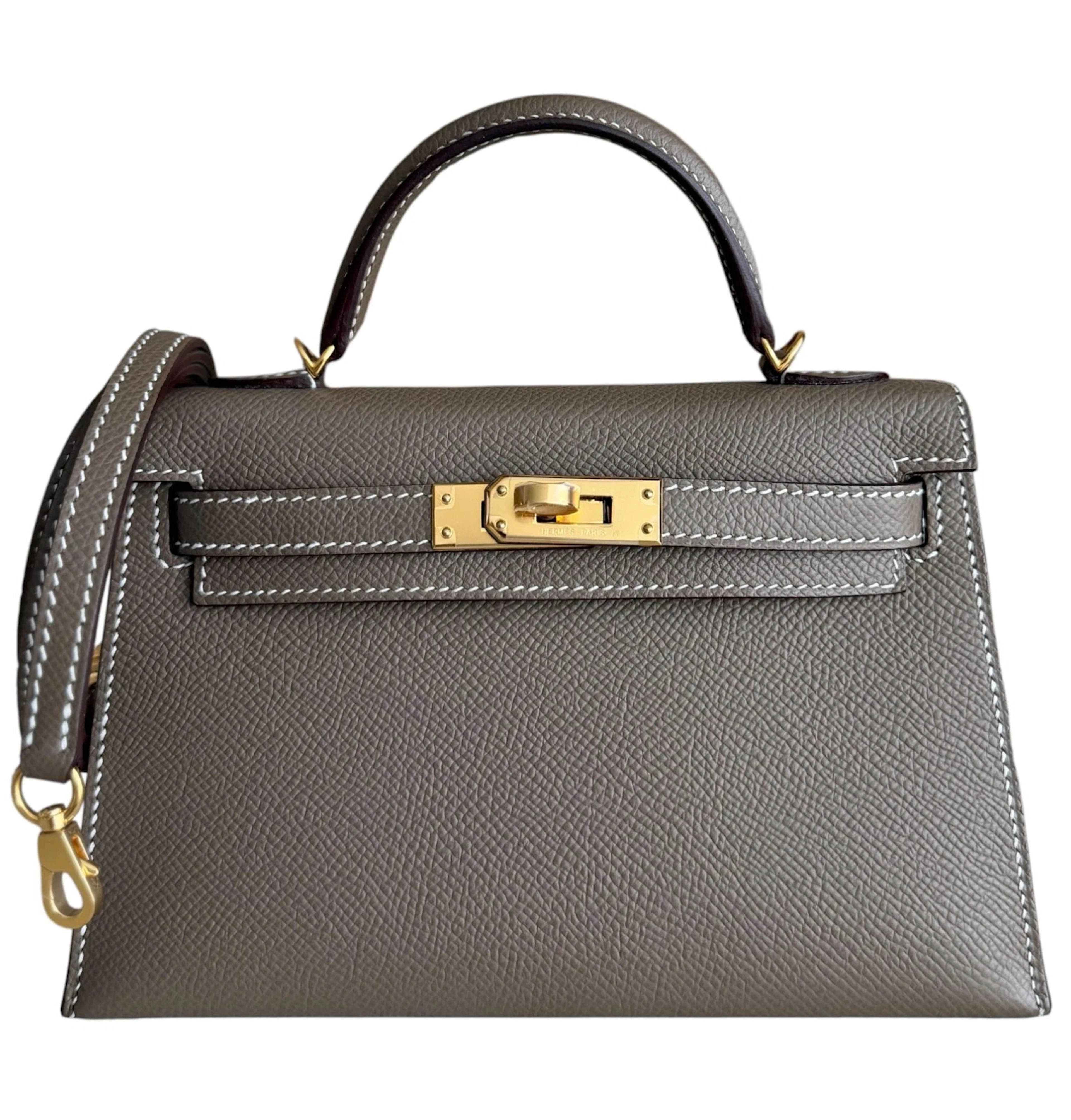 Etoupe Epsom Mini Kelly 20 II Gold Hardware, 2021