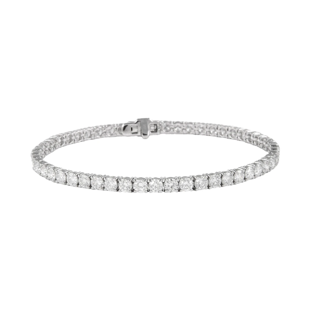 White Gold and 5.95ctw Round Brilliant Cut Diamond Tennis Bracelet
