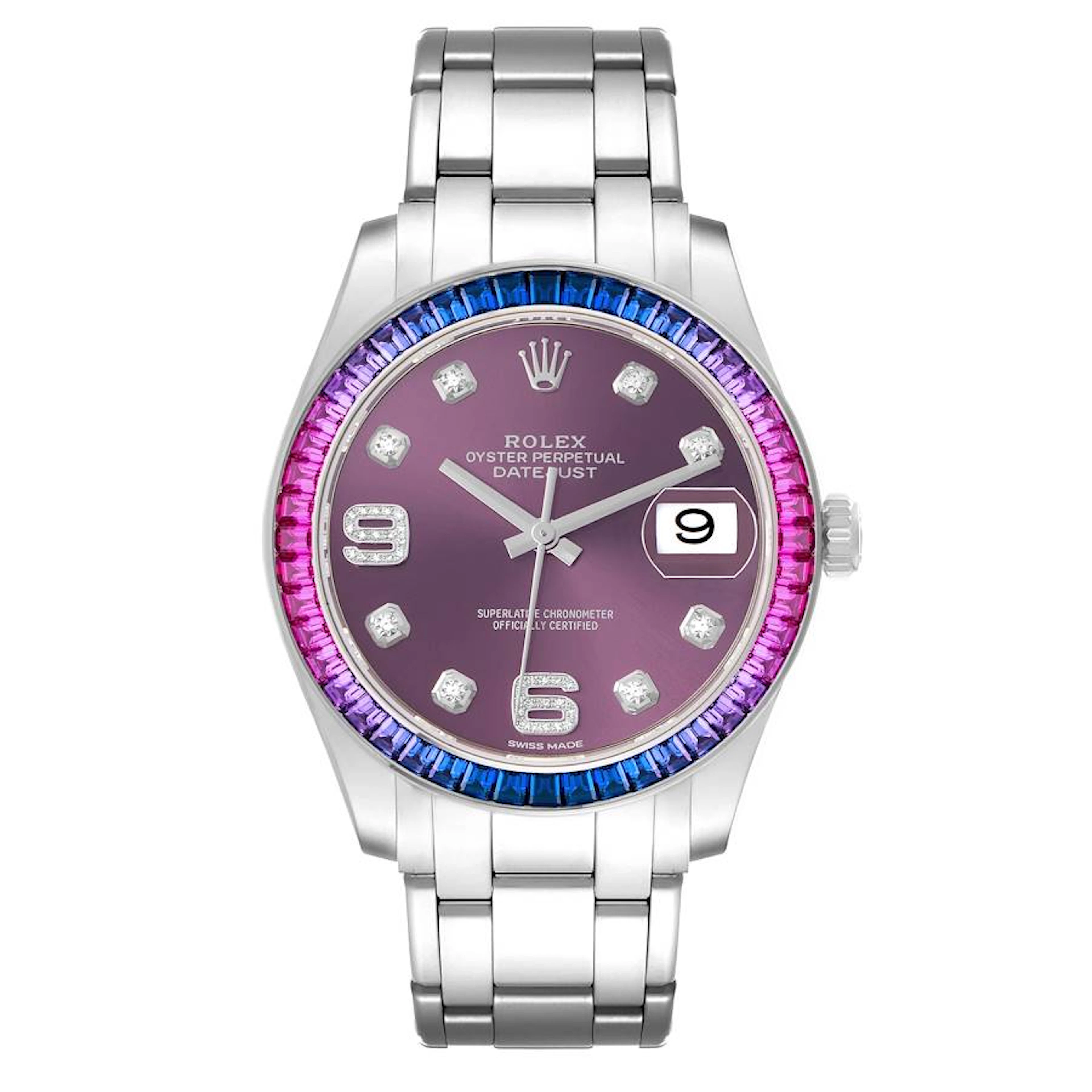 Pearlmaster (Reference 86349). A 39mm white gold diamond and sapphire