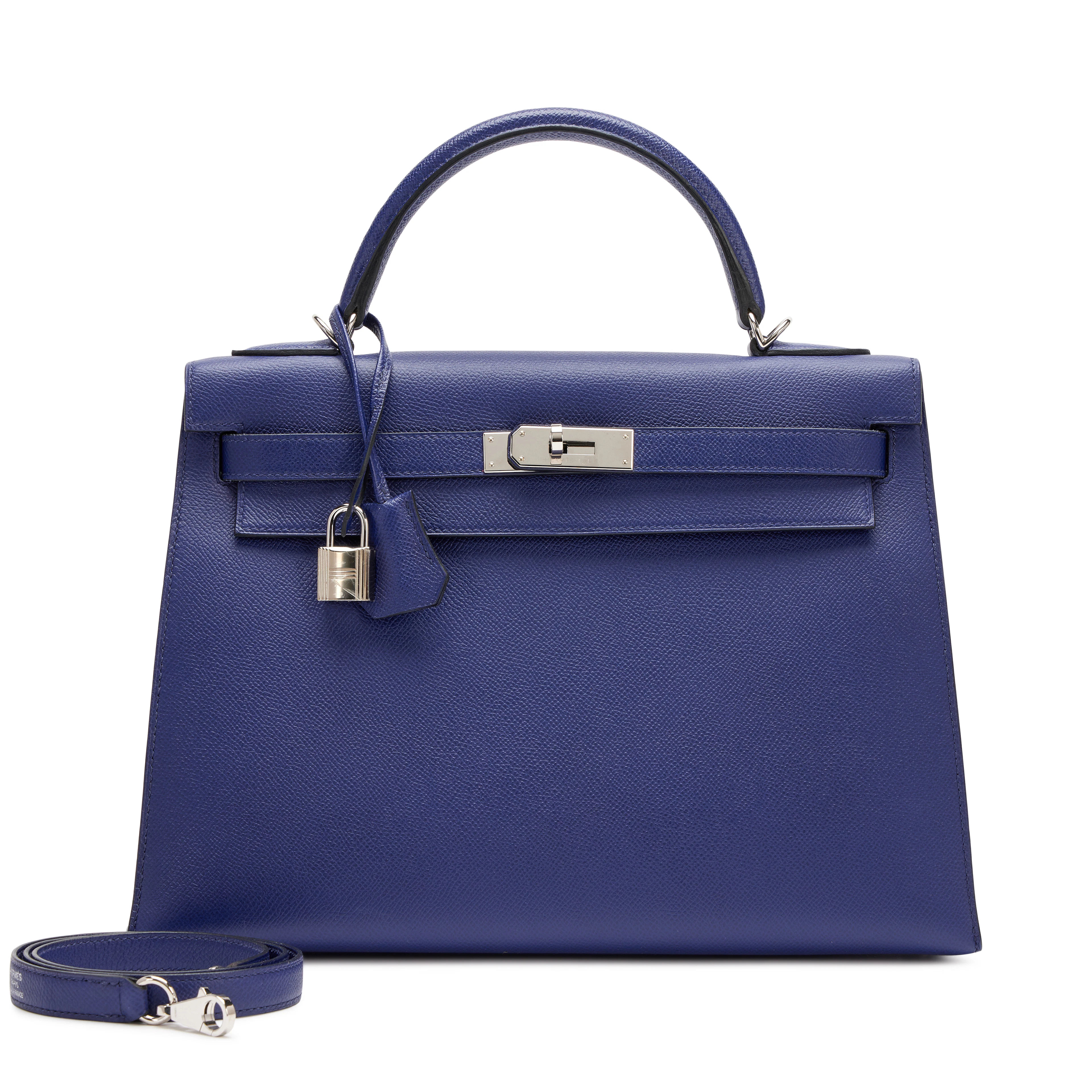 Blue Encre Epsom Kelly 32 Sellier Palladium Hardware, 2018