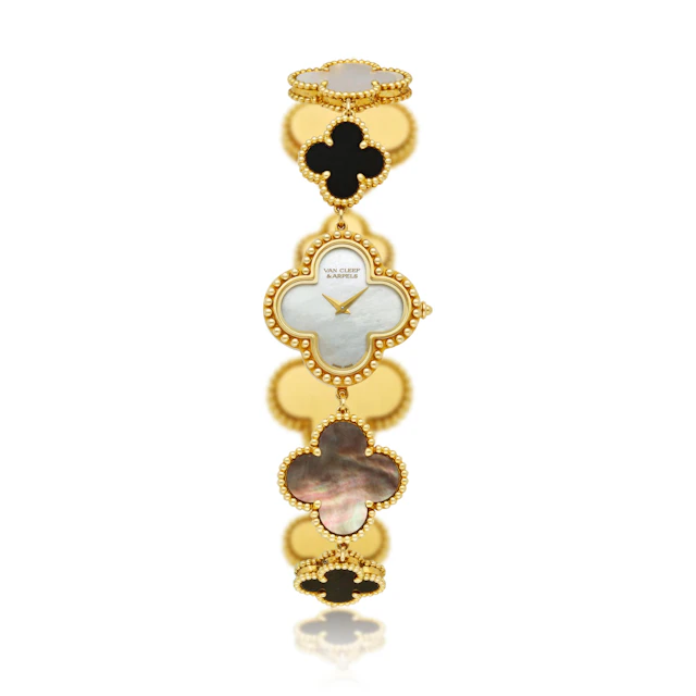 Alhambra (Reference 136674). A yellow gold, mother-of-pearl and onyx