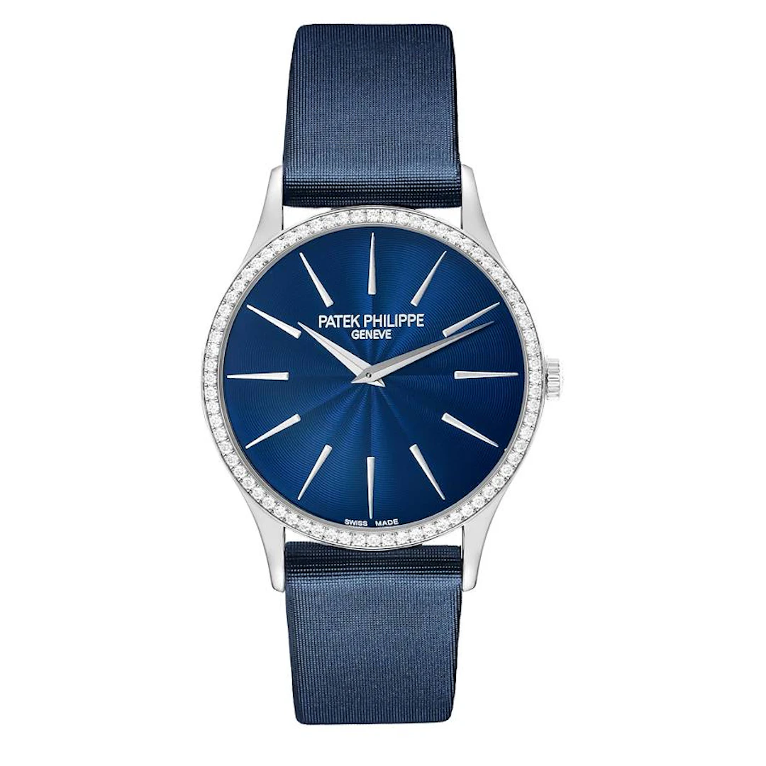 Calatrava (Reference 4897G-001). A 33mm white gold diamond-set manual