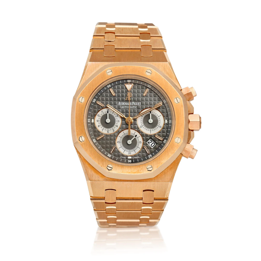 Royal Oak (Reference 26022OR.OO.D098CR.02). A rose gold chronograph
